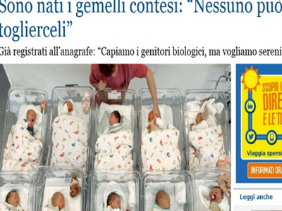 Ιταλία: Γεννήθηκαν τα «δίδυμα με τέσσερις γονείς» Ιταλία: Γεννήθηκαν τα «δίδυμα με τέσσερις γονείς»
