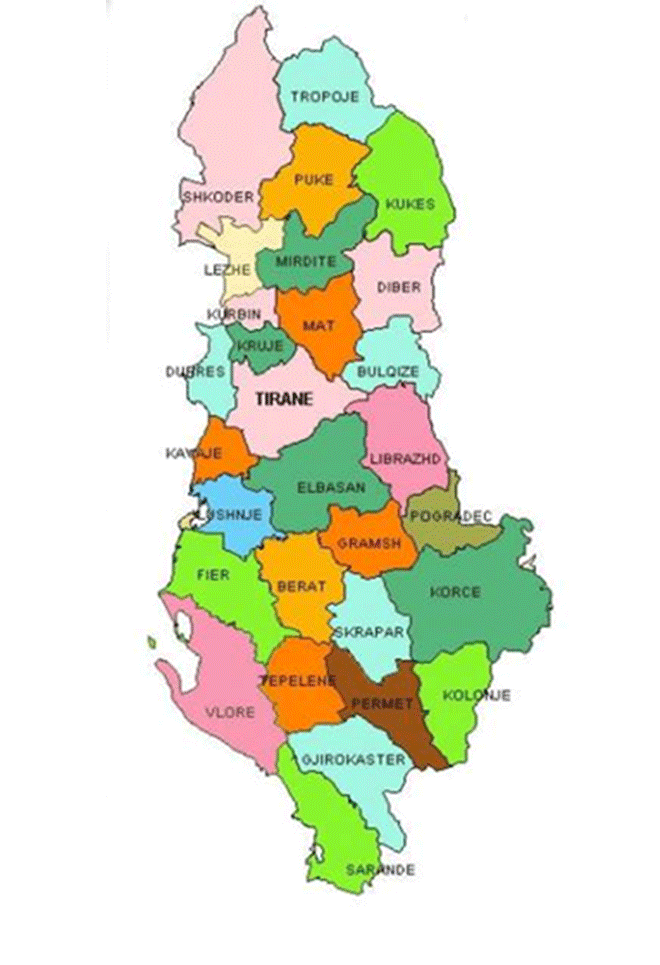Ο νέος διοικητικός χάρτης της Αλβανίας