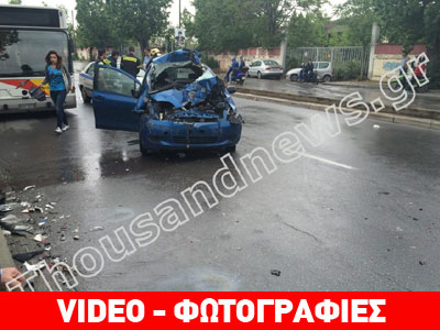 Θεσσαλονίκη: Σύγκρουση νταλίκας με αυτοκίνητο με έναν τραυματία