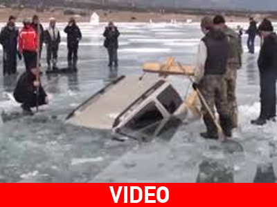 Πως να βγάλετε ένα αυτοκίνητο που έχει πέσει σε παγωμένη λίμνη