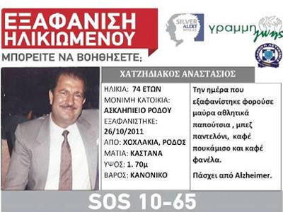 Εξαφανίστηκε ηλικιωμένος στη Ρόδο