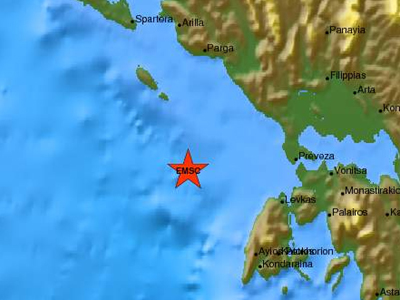 Σεισμός 3,7R ανοικτά της Πρέβεζας