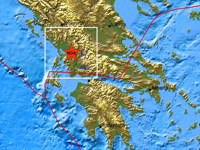 Aσθενής σεισμική δόνηση στην Αμφιλοχία