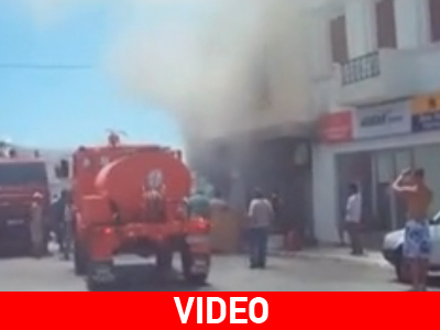 Παρανάλωμα του πυρός κατάστημα στη Λέρο