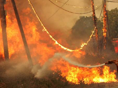 Σε εξέλιξη η φωτιά στη Θεσπρωτία