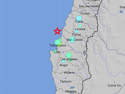 Μετασεισμός 6,7 Ρίχτερ στη Χιλή