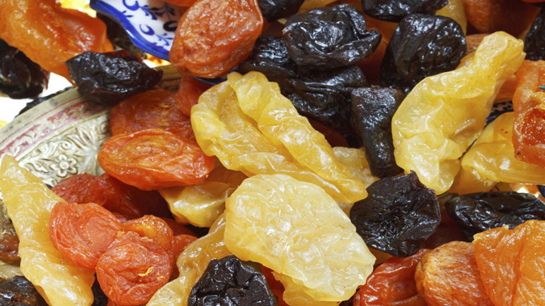 Ξερά δαμάσκηνα, σταφίδες, ξερά μύρτιλα