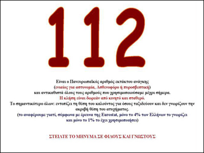 112: ενιαίος ευρωπαϊκός αριθμός κλήσης έκτακτης ανάγκης