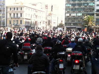 Μηχανοκίνητη πορεία στο κέντρο της Αθήνας