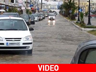 Η ισχυρή καταιγίδα δημιούργησε προβλήματα στη Σάμο