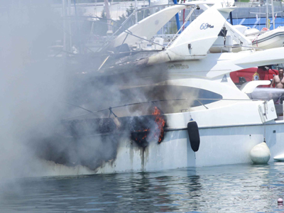 Πυρκαγιά σε σκάφος στη Λευκάδα