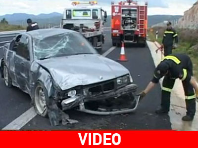 Καταστράφηκε Ι.Χ. για να αποφύγει σκύλο στην Εγνατία