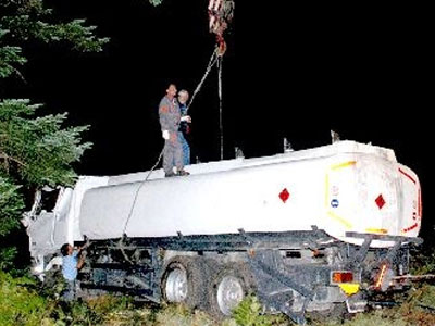 Ντεραπάρισε βυτιοφόρο γεμάτο με πετρέλαιο