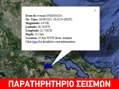 Σεισμός 4,0R στην Αμφίκλεια