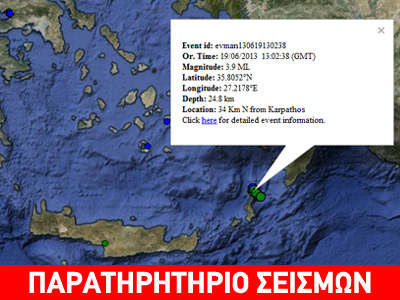 Σεισμός 3,9 R στην Κάρπαθο