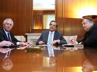 Συνάντηση Σαμαρά – Βενιζέλου – Κουβέλη στο Μαξίμου την Τρίτη