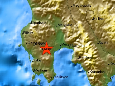 Σεισμός 3,6 R δυτικά της Καλαμάτας