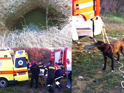 Ροδόπη: Ο σκύλος του τον έσωσε από τεράστιο νερόλακκο