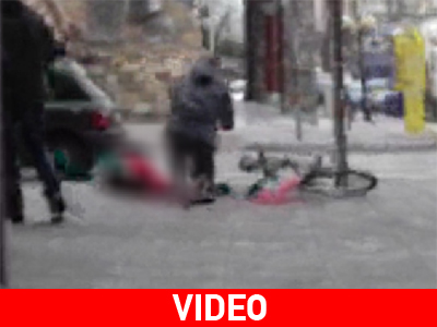 Φορτηγό έκοψε το χέρι ποδηλάτισσας Φορτηγό έκοψε το χέρι ποδηλάτισσας