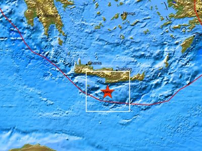 Σεισμική δόνηση 3,8R νότια της Κρήτης