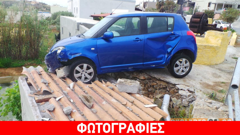 Σύρος: Αυτοκίνητο… προσγειώθηκε σε ταράτσα