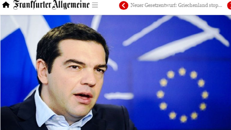 Frankfurter Allgemeine Zeitun: «Ο Τσίπρας εξέφρασε φόβους για πρόβλημα ρευστότητας» Frankfurter Allgemeine Zeitun: «Ο Τσίπρας εξέφρασε φόβους για πρόβλημα ρευστότητας»