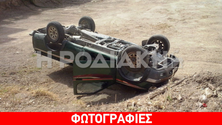 Ρόδος: Βγήκε χωρίς γρατζουνιά από το τουμπαρισμένο αυτοκίνητό του