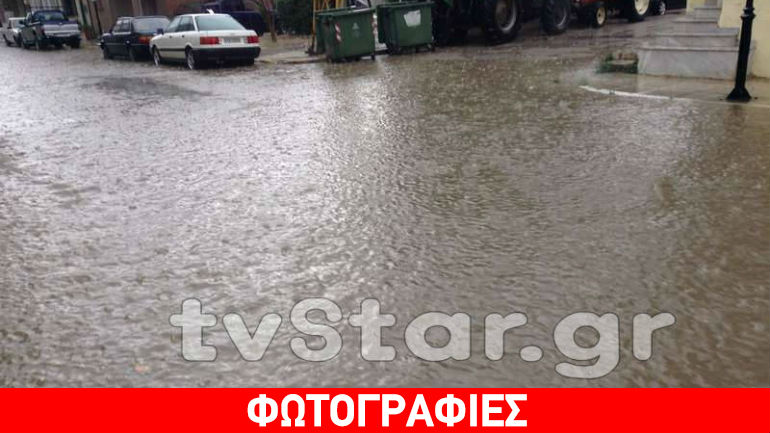 Χαλάζι και καταιγίδα «έπνιξαν» τον Ορχομενό