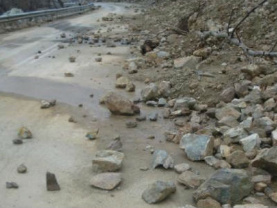 Κατολισθήσεις σε πολλά σημεία της Ρόδου