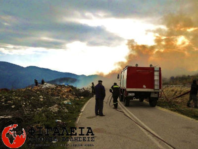Ηλεία: Πυρκαγιά σε χωματερή