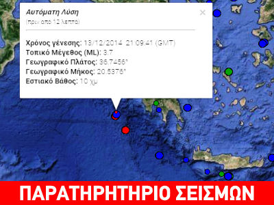 Σεισμός 3,7R ανοιχτά των Φιλιατρών