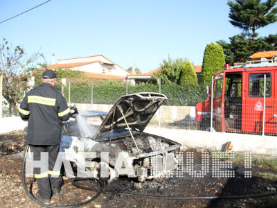 Πύργος: Αυτοκίνητο έγινε… στάχτη