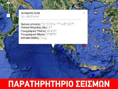 Δύο σεισμοί 3,6R δυτικά της Πύλου