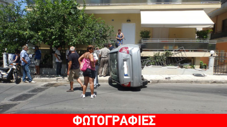 Χανιά: Απίστευτη… τούμπα αυτοκινήτου