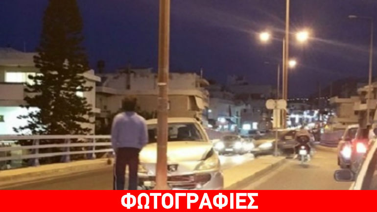 Ηράκλειο: Αυτοκίνητο «καρφώθηκε» σε κολόνα