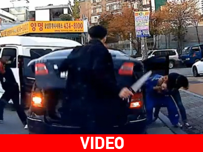 Άγριο ξύλο μεταξύ οδηγών στην Κορέα- Bγήκαν και μαχαίρια