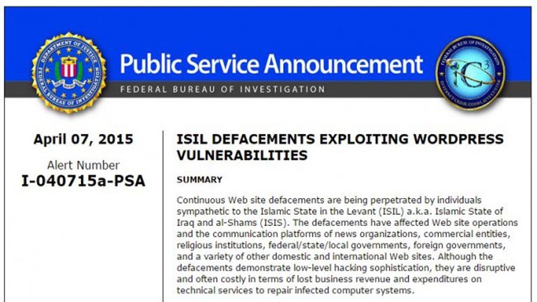 FBI ALERT: Η WordPress ιστοσελίδα σας κινδυνεύει από τζιχαντιστές