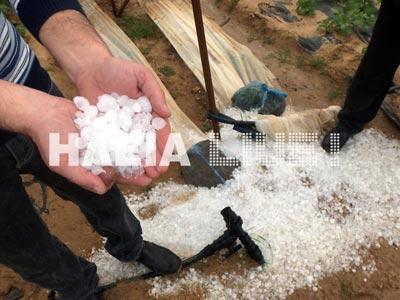 Χαλάζι και ανεμοστρόβιλοι στην Ηλεία