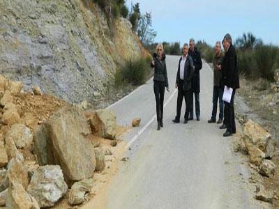 Κατολίσθηση στην παράκαμψη Κρανιάς του Δήμου Τεμπών