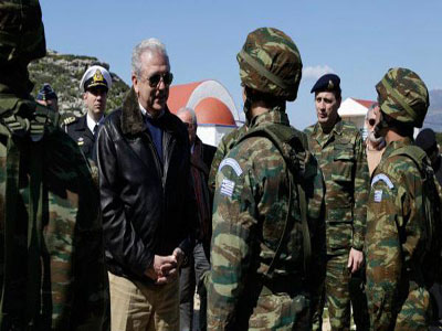 Επίσκεψη Αβραμόπουλου σε φυλάκια σε Ρω, Στρογγύλη, Μεγίστη