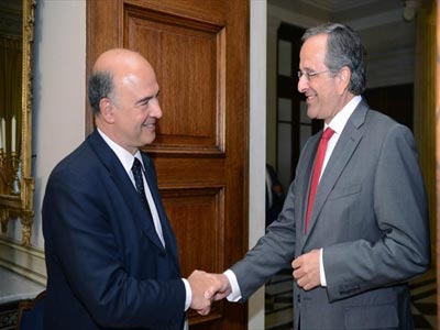 Σε εξέλιξη η συνάντηση Σαμαρά – Μοσκοβισί