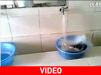 Ένας περίεργος τρόπος για να πλένονται τα ρούχα