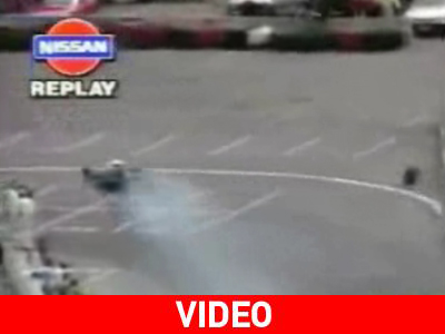 Ρόδα από Formula σπάει αυτοκίνητο έξω από την πίστα