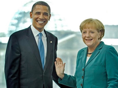 Η Angela Merkel στο Λευκό Οίκο