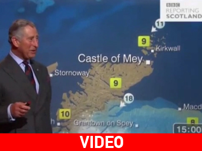 Ο πρίγκιπας Κάρολος σε ρόλο μετεωρολόγου Ο πρίγκιπας Κάρολος σε ρόλο μετεωρολόγου