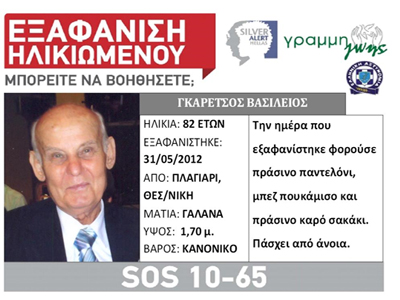Εξαφάνιση ηλικιωμένου Εξαφάνιση ηλικιωμένου