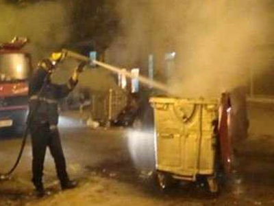 Πυρκαγιές σε κάδους απορριμμάτων