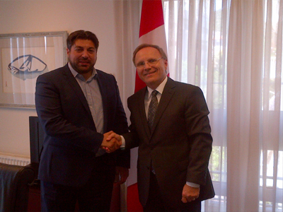 Με τον πρέσβη του Καναδά ο Ι. Μπρας