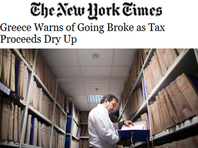 ΝΥΤ: «Προς χρεοκοπία η Ελλάδα»