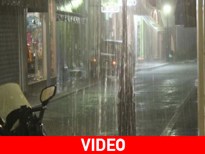 Ισχυρή νεροποντή στην Πρέβεζα